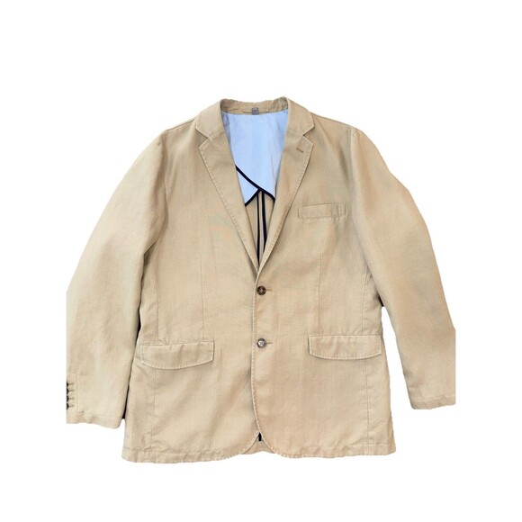 Daniel Cremieux Linen Blazer L Tan Signature Collection Unlined Casual Jacket - Picture 1 of 13